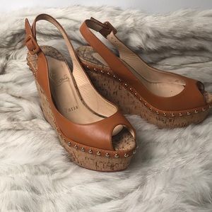 Loubs size 36 1/2 wedges for summer time!